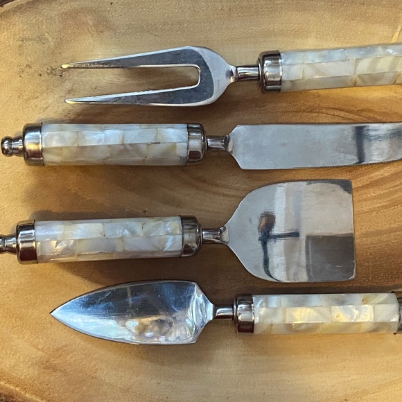 Vintage mother of pearl cheese set (4 pce) - Picture 11 of 16